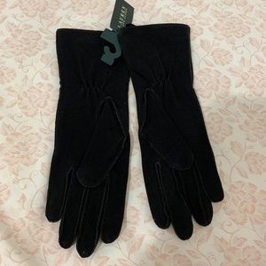 Ralph Lauren Black Suede Gloves Size S NWT